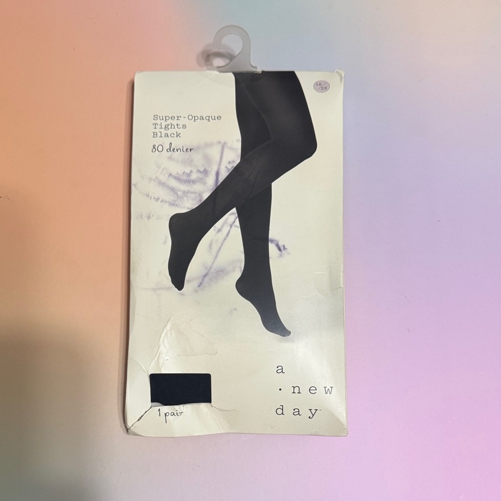 A New Day Black Super-Opaque Tights